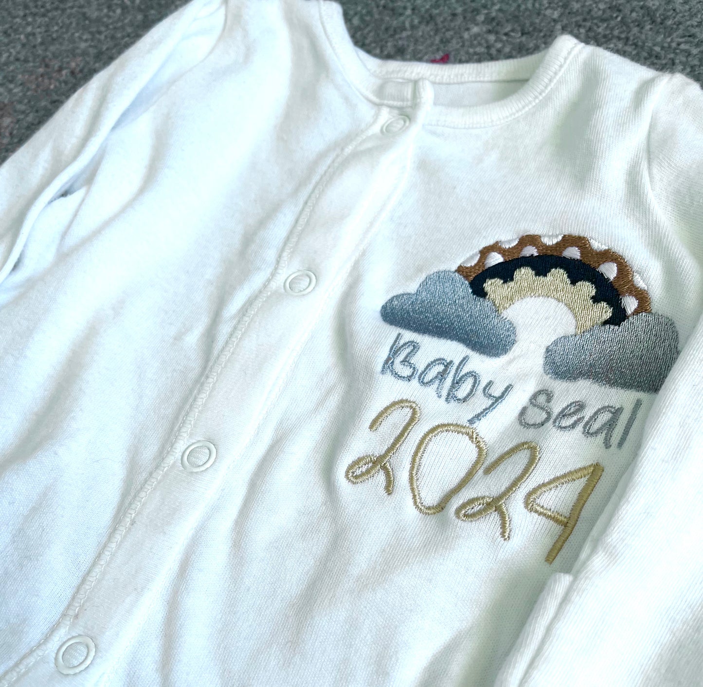 Boho Rainbow Custom Baby Name & Year Sleep-suit