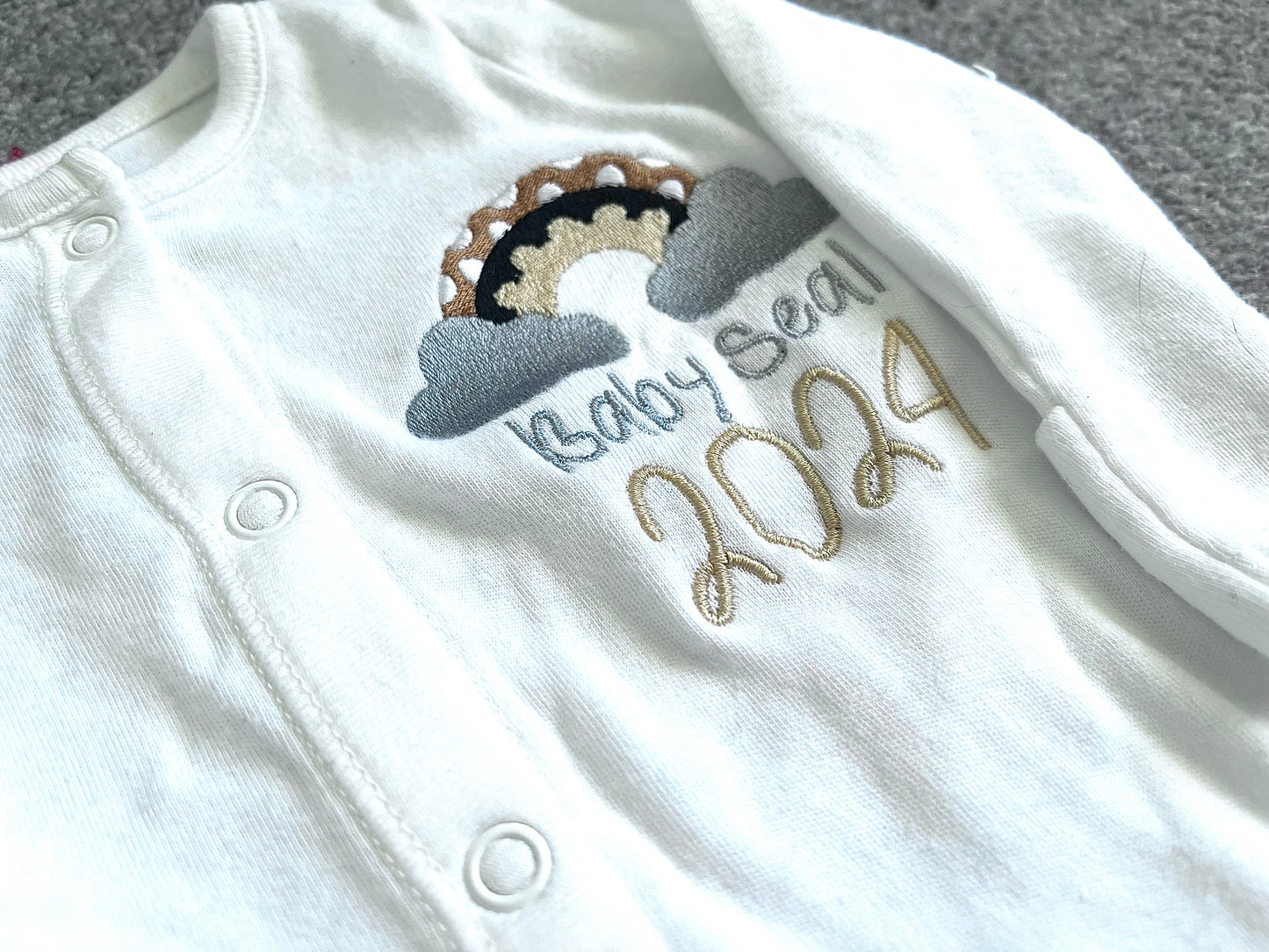 Boho Rainbow Custom Baby Name & Year Sleep-suit