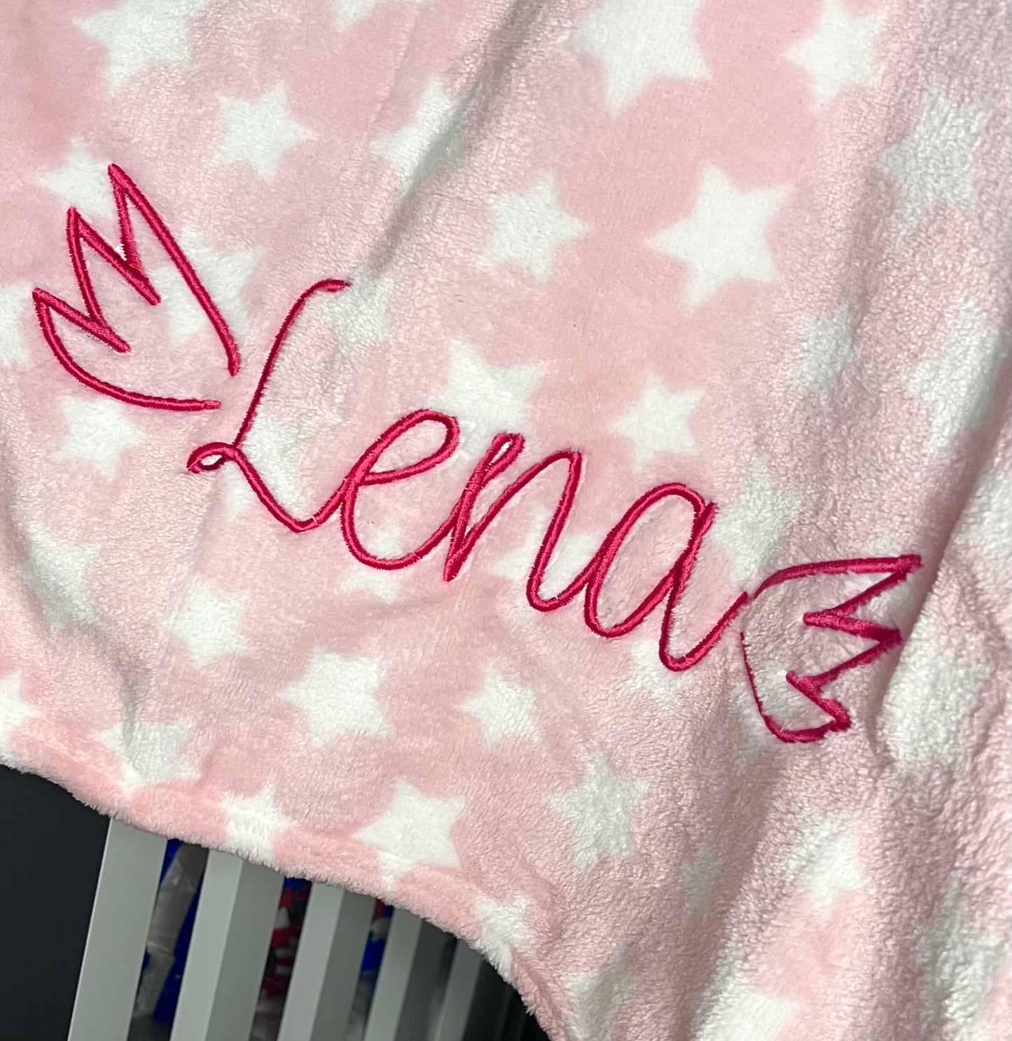 Personalised Pink/Blue Star Baby Blanket