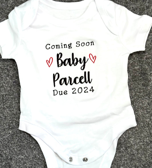 Baby Announcement Embroidered Baby Grow
