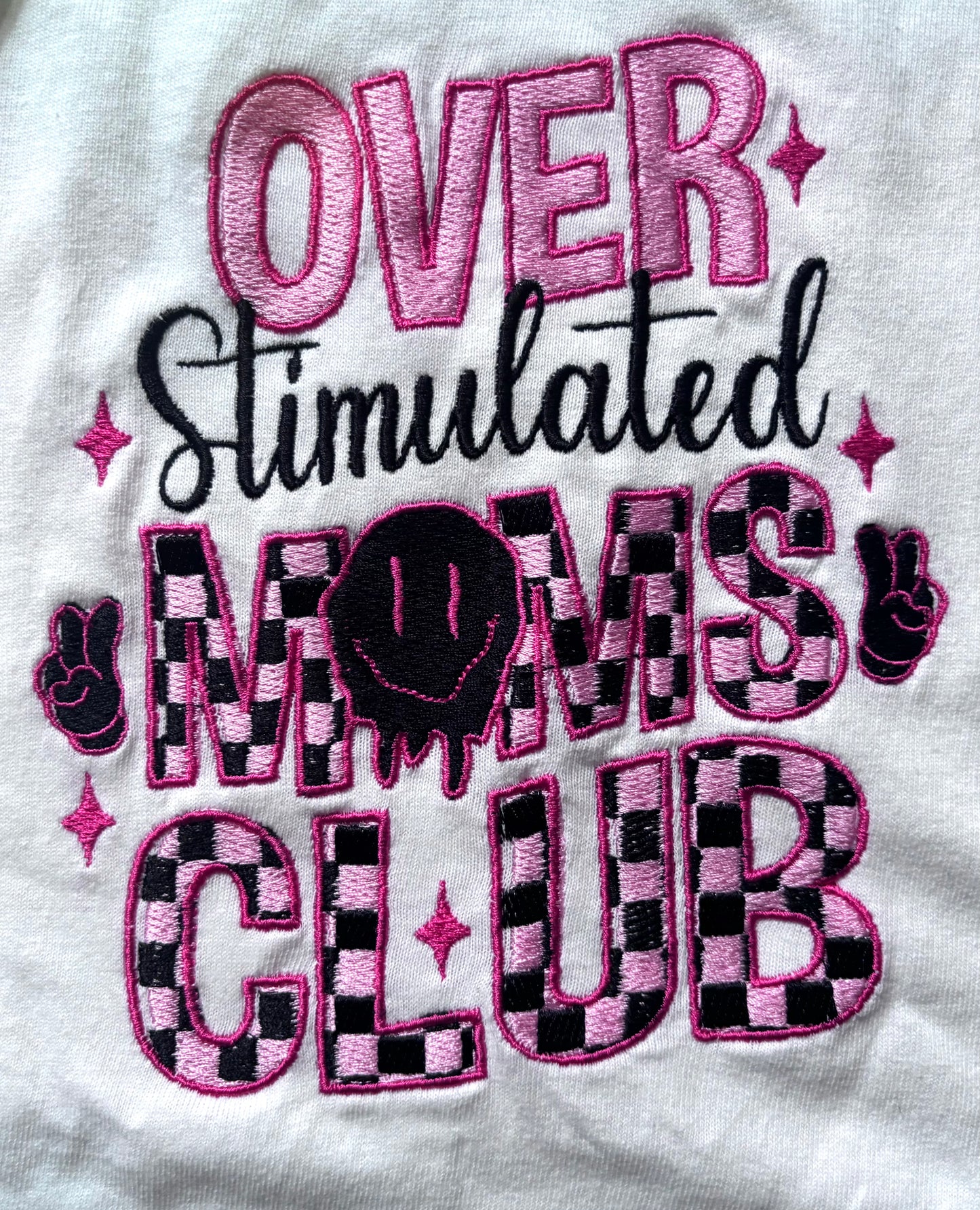 Over Stimulated Moms Club Embroidered Tshirt