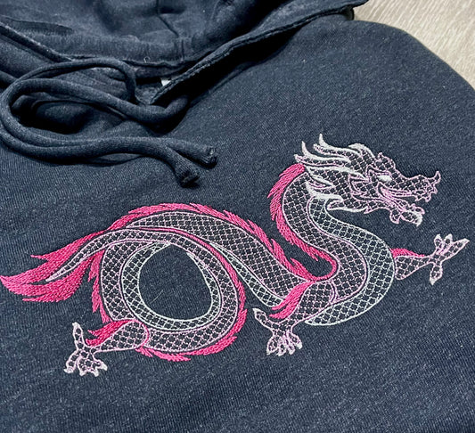 Embroidered Oriental Dragon Hoodie