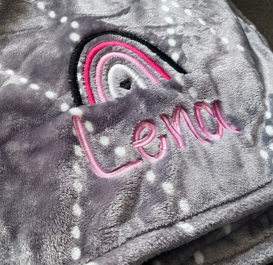 Personalised Embroidered Large Plush Throw