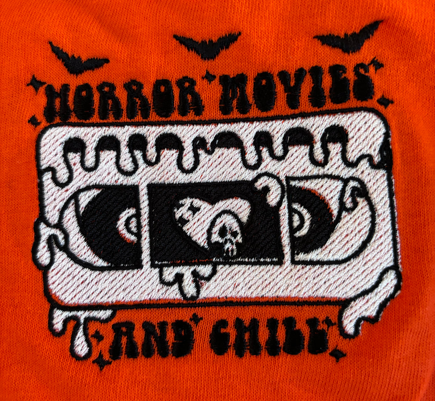Horror Movies & Chill Embroidered T-shirt