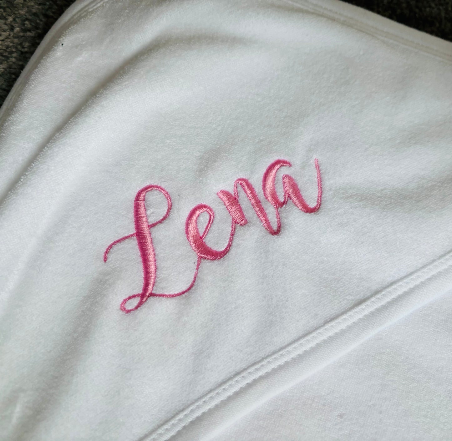 White Embroidered Hooded Baby Towel