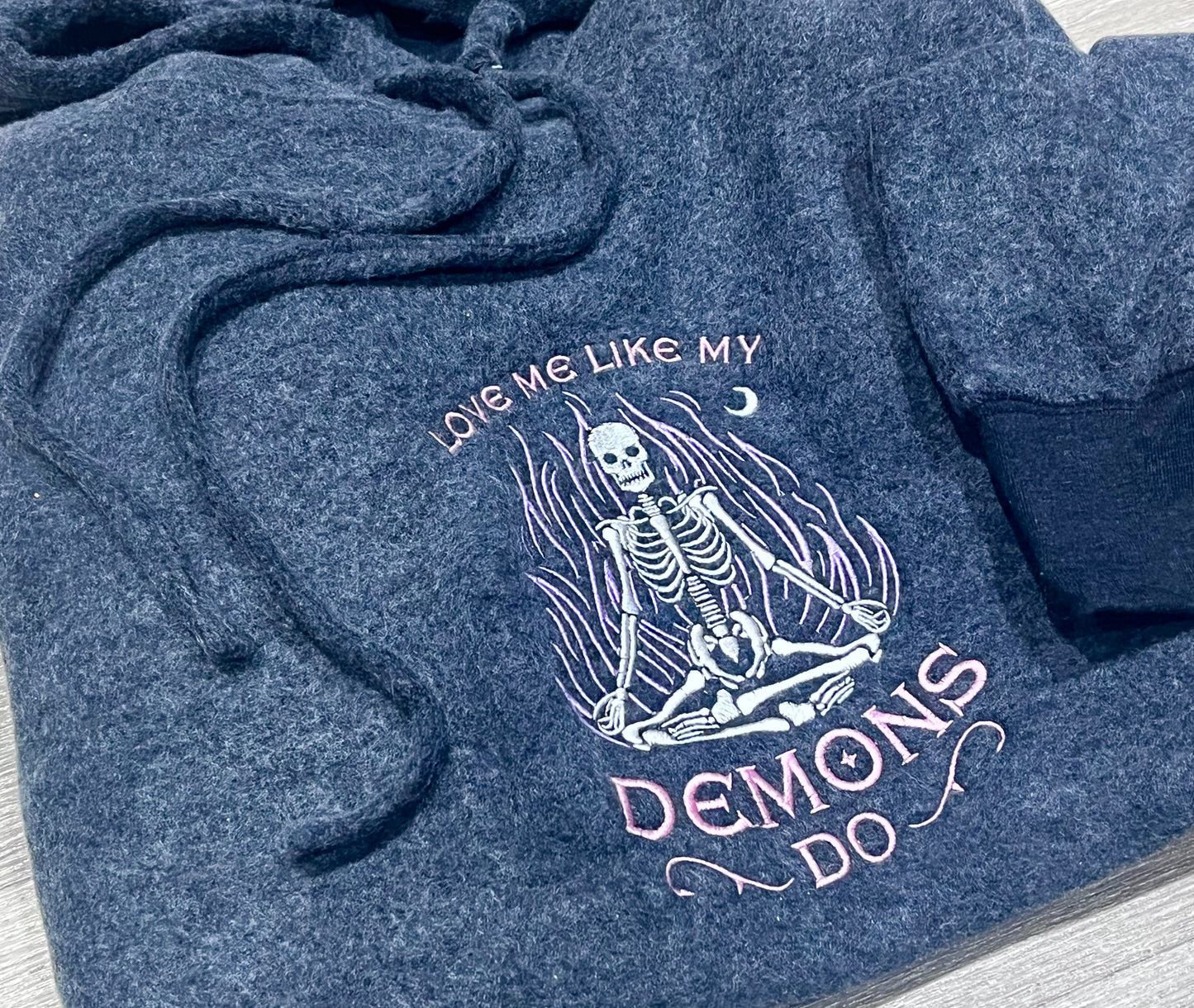‘Love Me Like My Demons Do’ Embroidered Hoodie