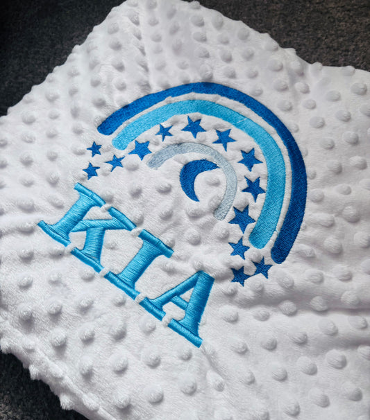 Personalised Embroidered Moon & Stars Bubble Blanket
