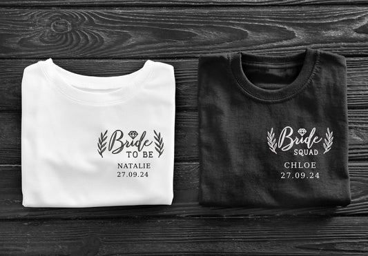 Embroidered Bride to Be/Bride Squad Sweatshirts