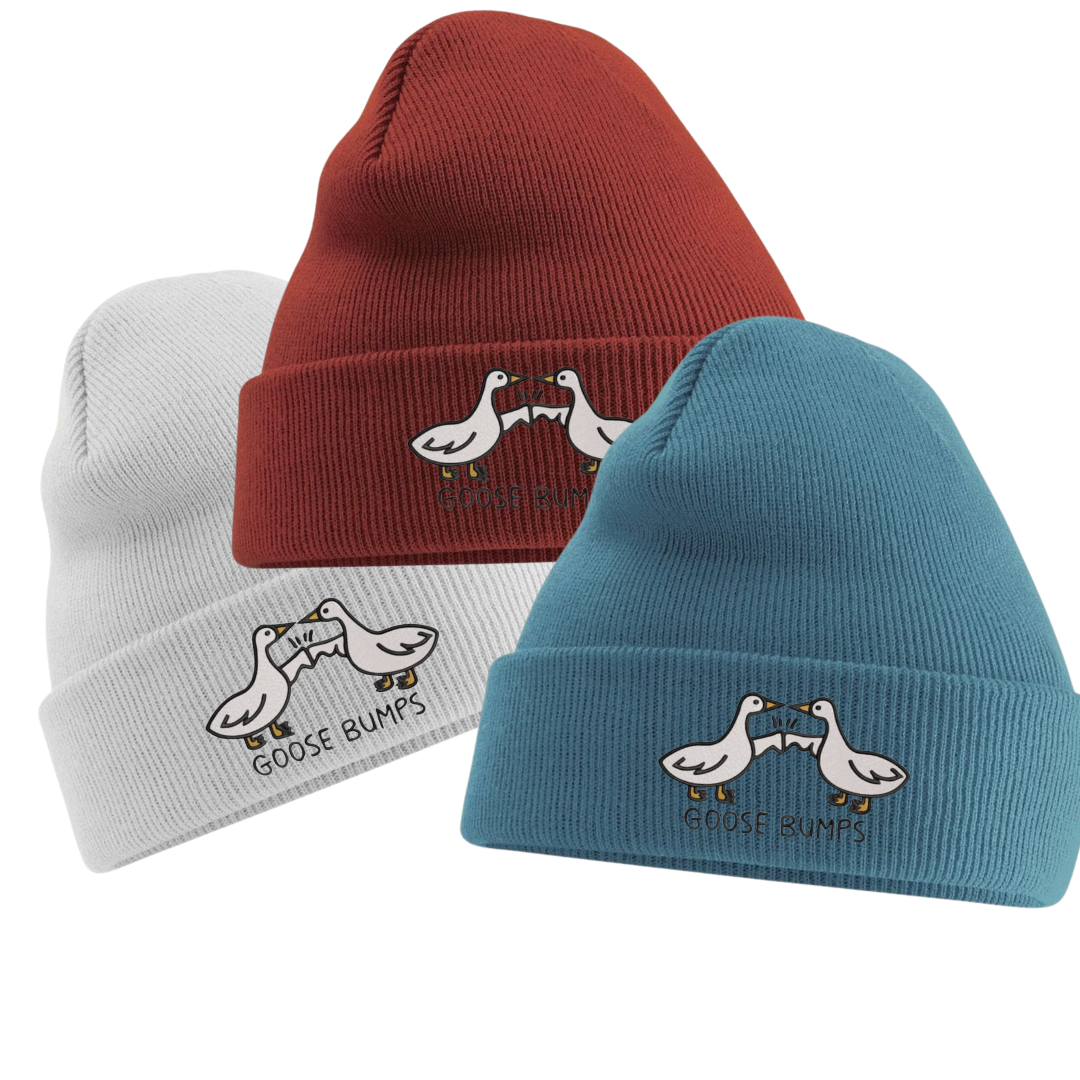 Goose Bumps Embroidered Beanie Hat