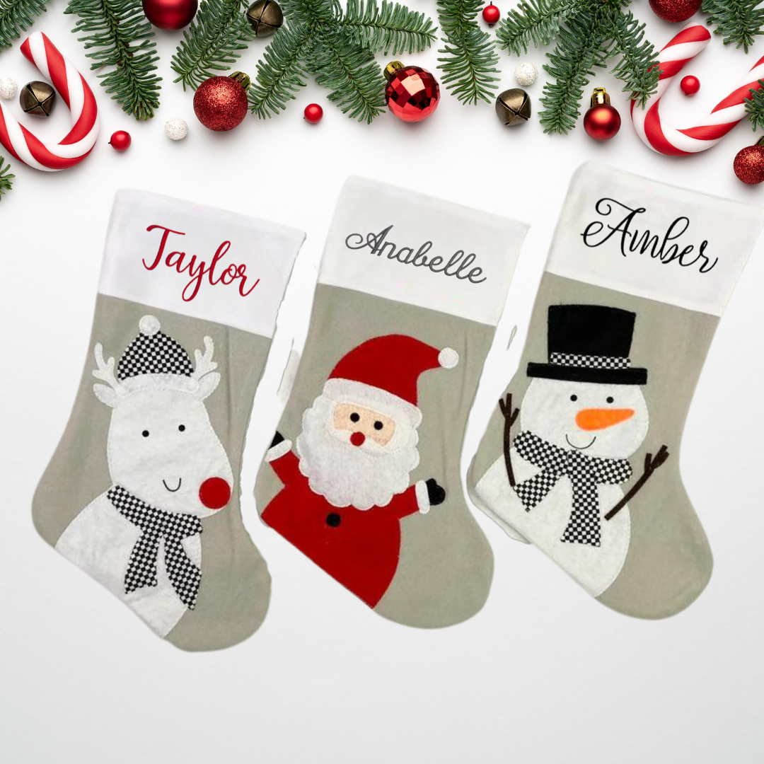 Embroidered Character Christmas Stockings