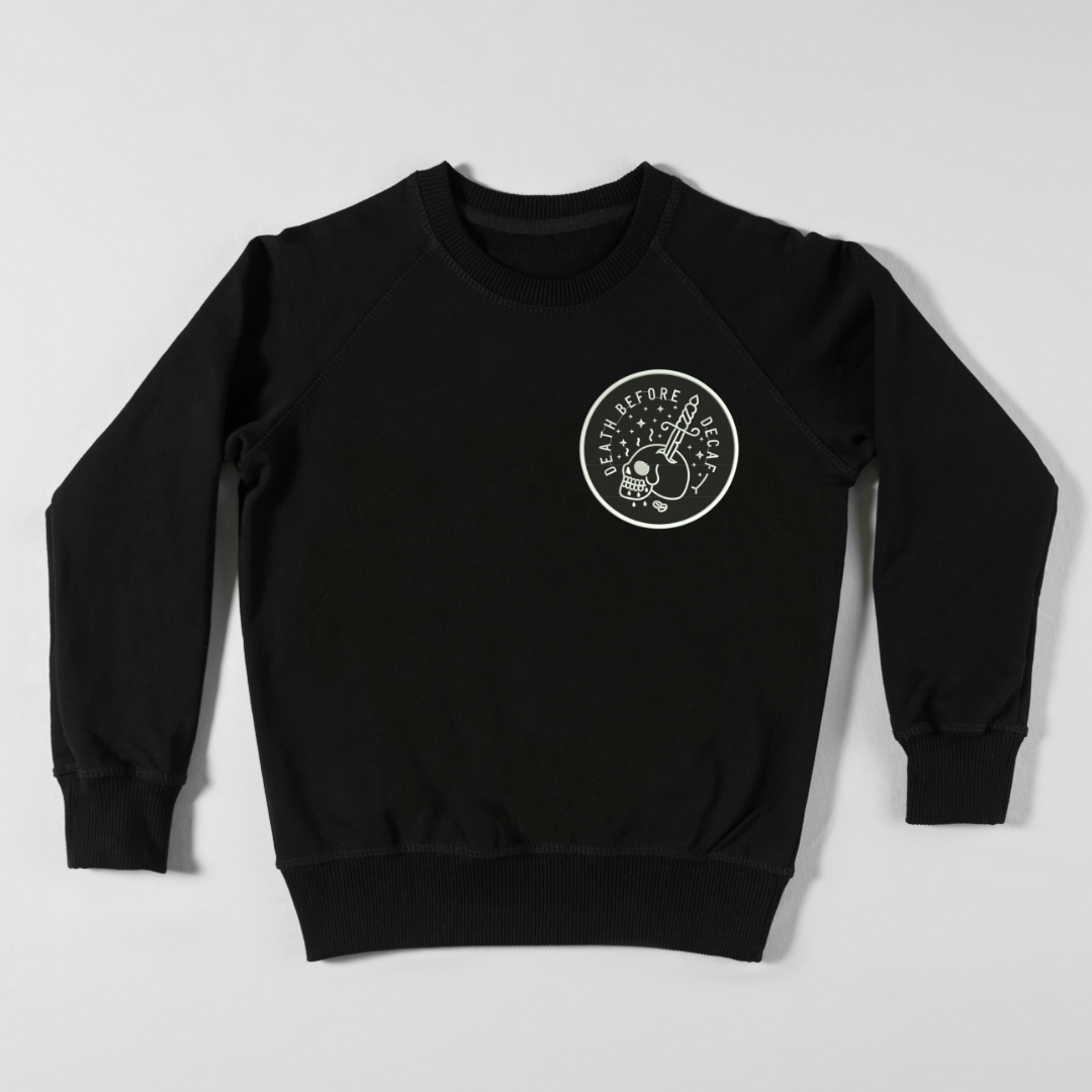 Death Before Decaf Embroidered Sweatshirt