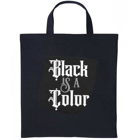 Black is a colour Embroidered Cotton Shopper