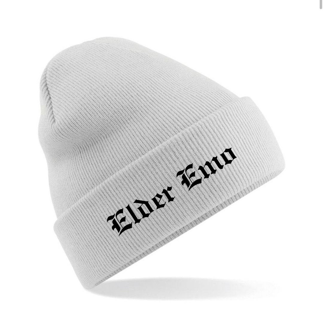 Elder Emo Embroidered Cuffed Beanie