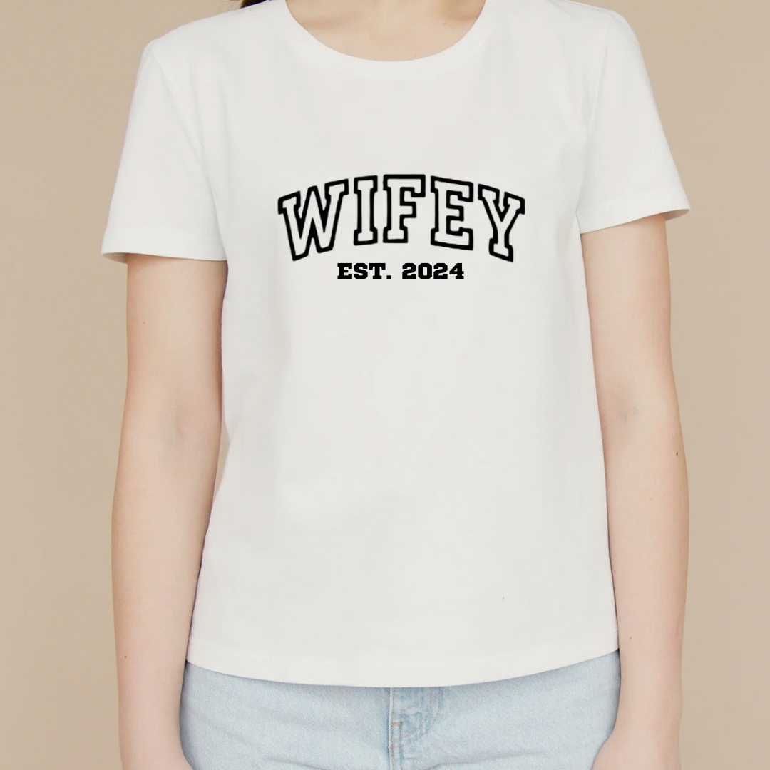 Wifey Personalised Embroidered T-shirt