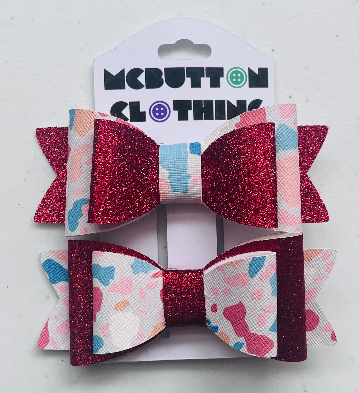 Handmade Faux Leather Clip In Hair Bow