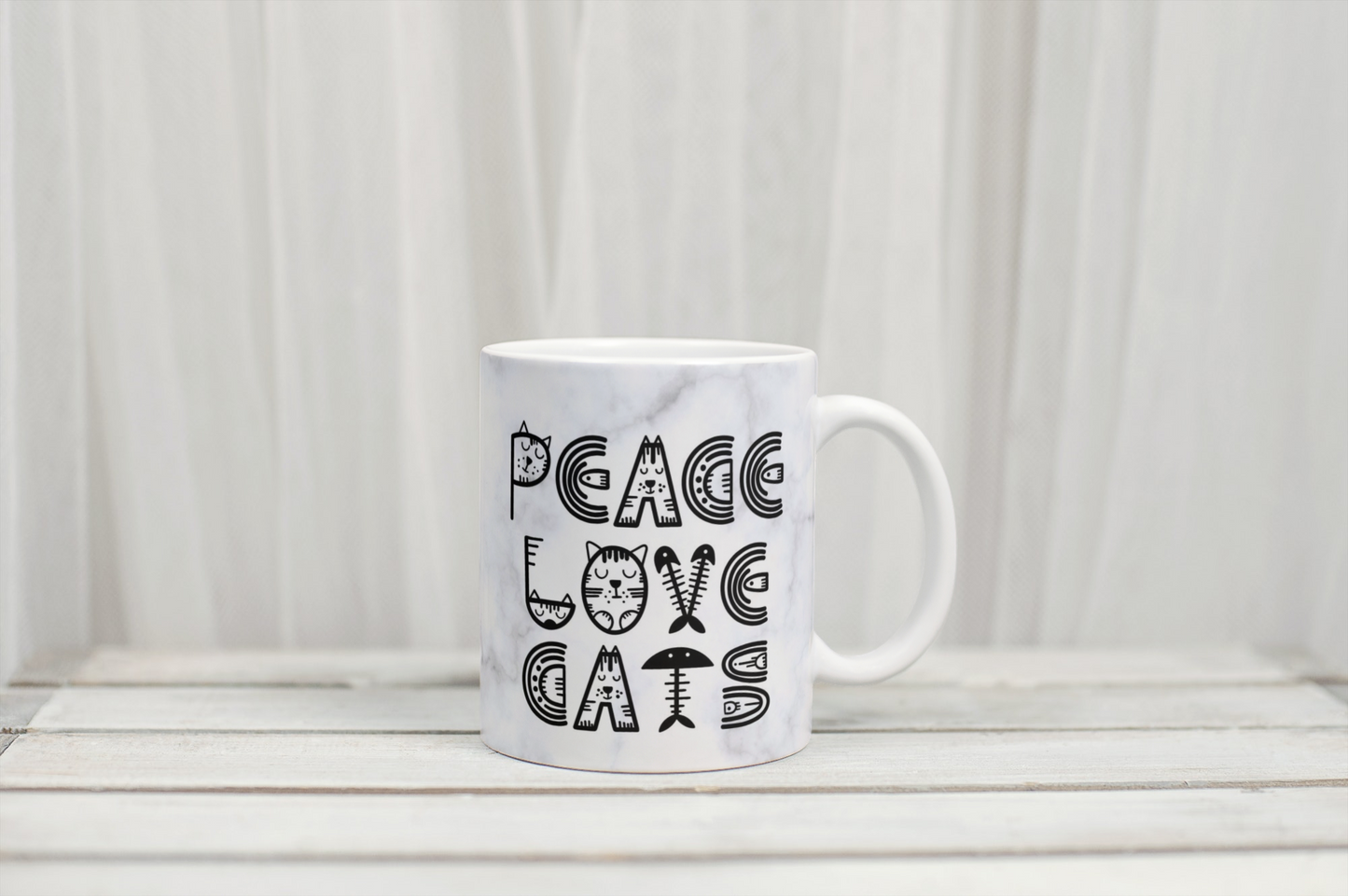 Peace, Love & Cats Mug