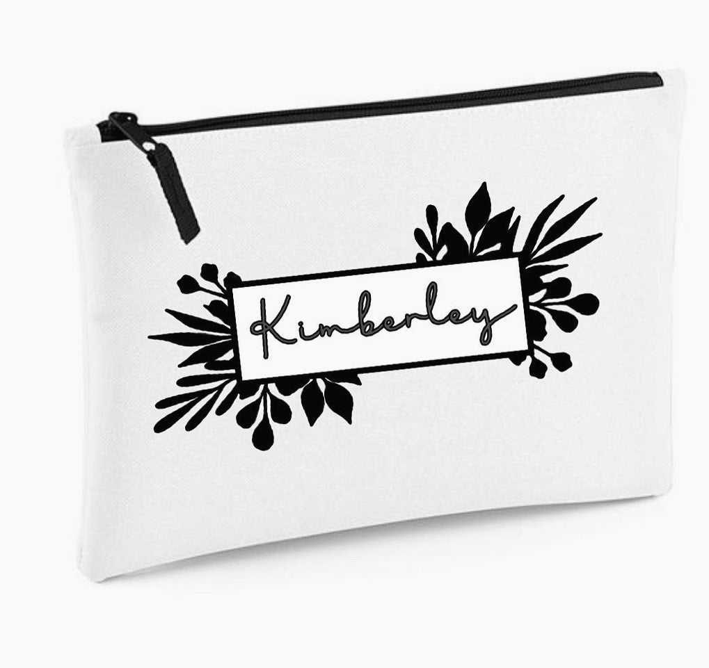 White Personalised Accessories Bag