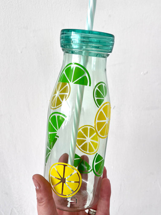 Green Lemon & Lime Milk Bottle Style Bottle