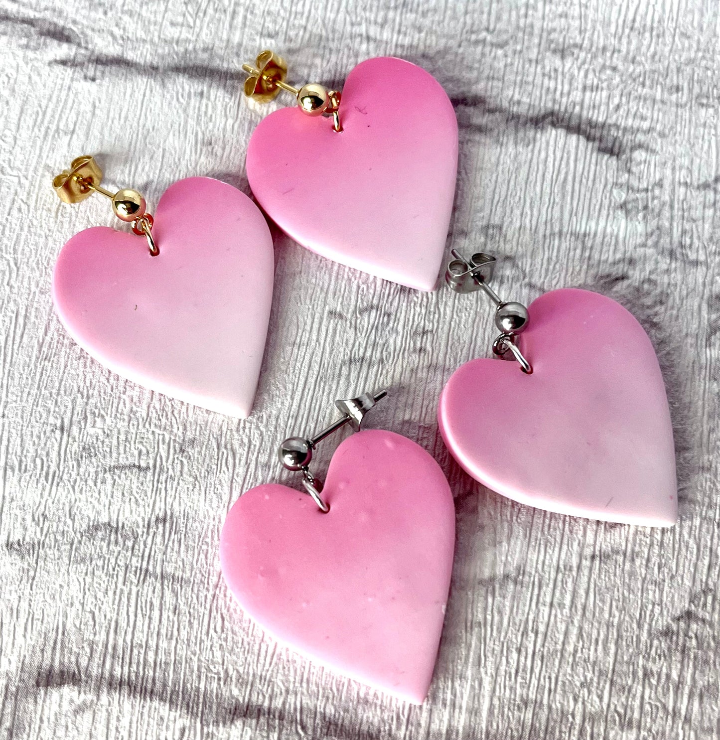 Pink Ombre Heart Earrings