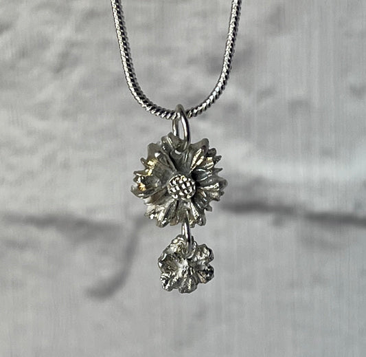 Handmade Silver Flower Necklace