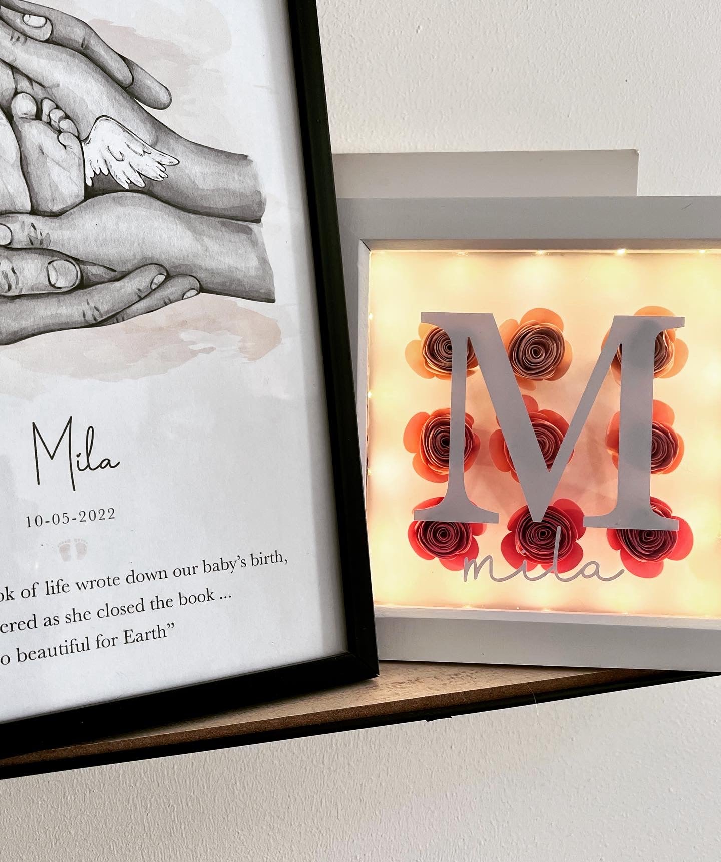 Handmade Personalised Light Up Box Frame