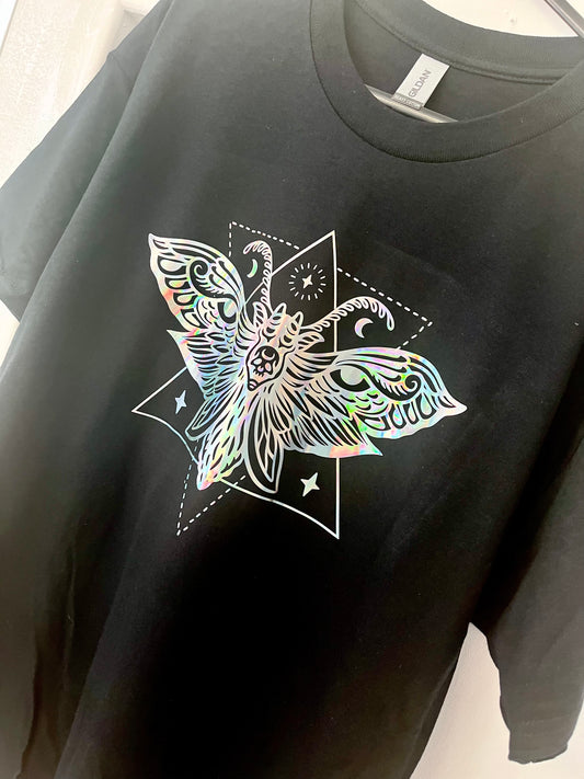 Holographic Moth Graphic T-shirt