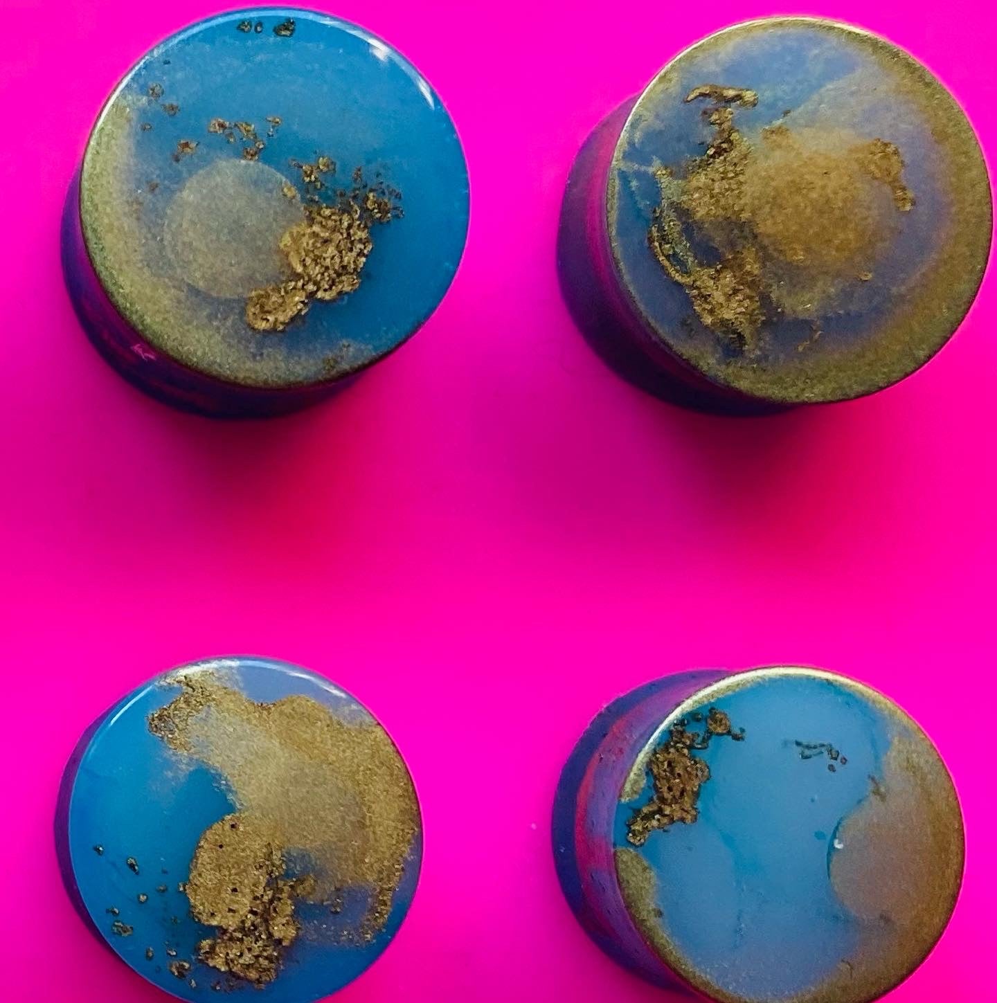 Blue & Gold Marble Effect Plugs