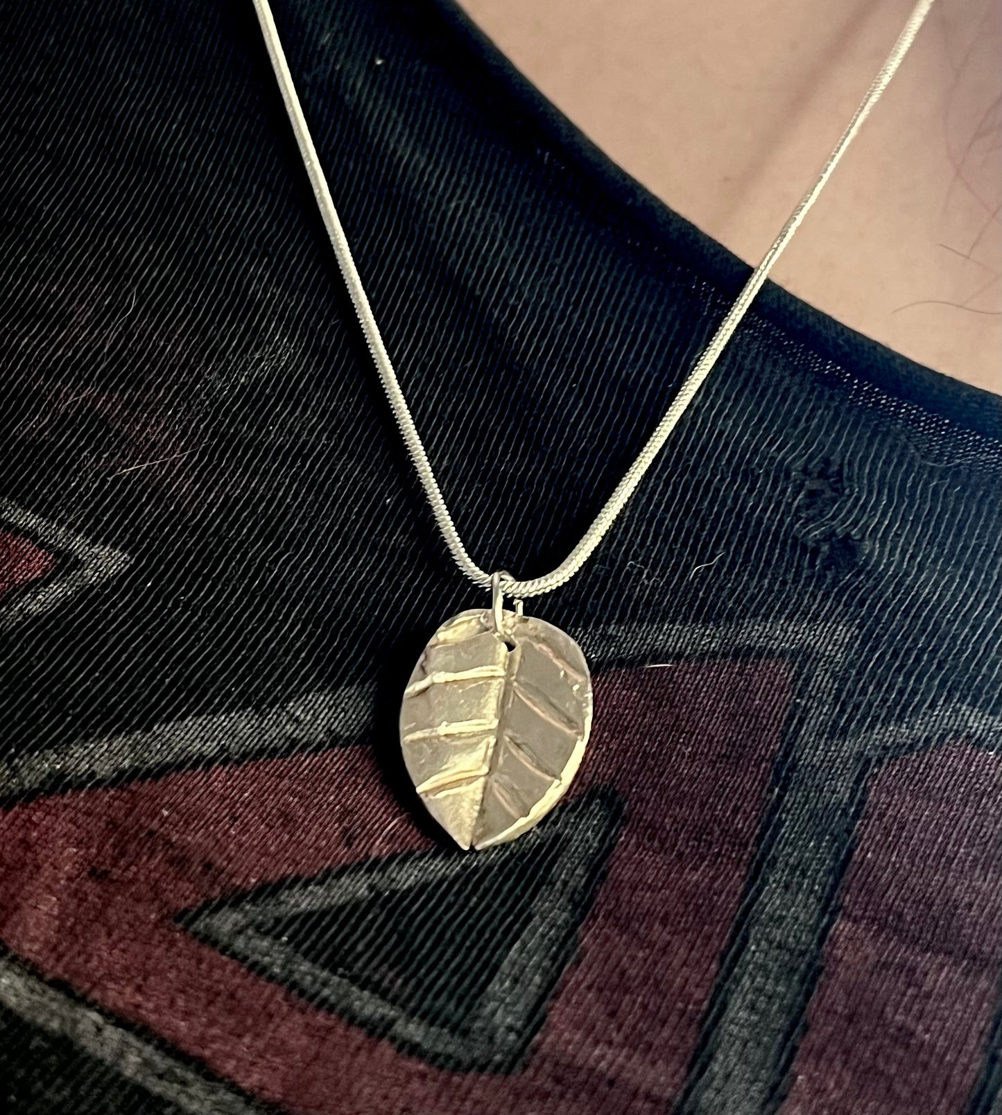 Handmade Silver Leaf Pendant Necklace
