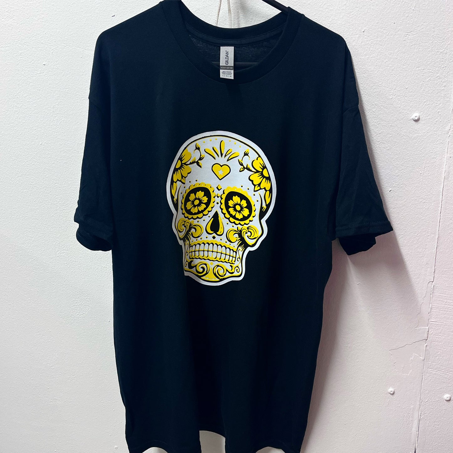Candy Skull Graphic 100% Cotton Unisex Black T-shirt