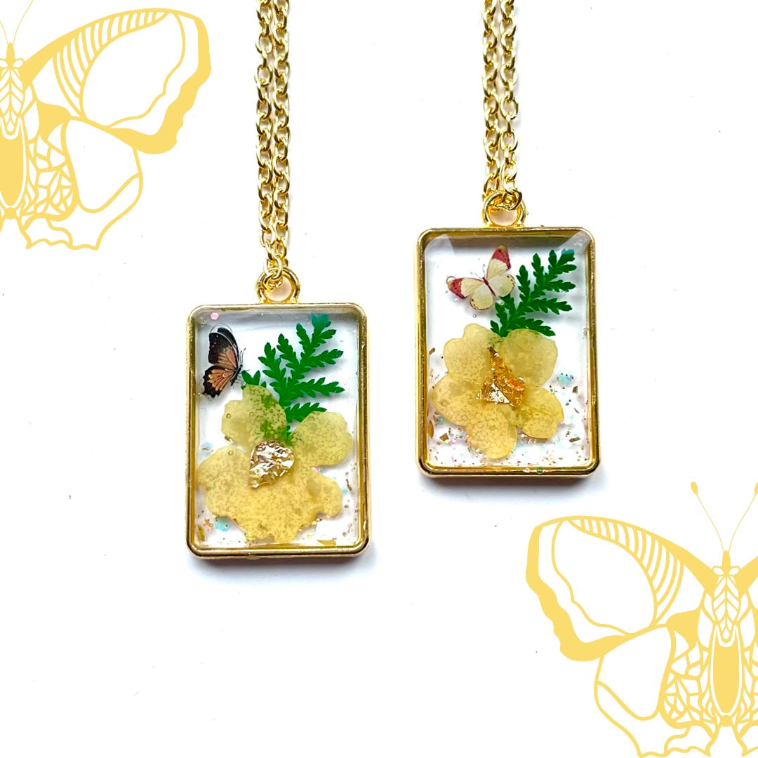 Handmade Yellow Flower Pendant Necklace