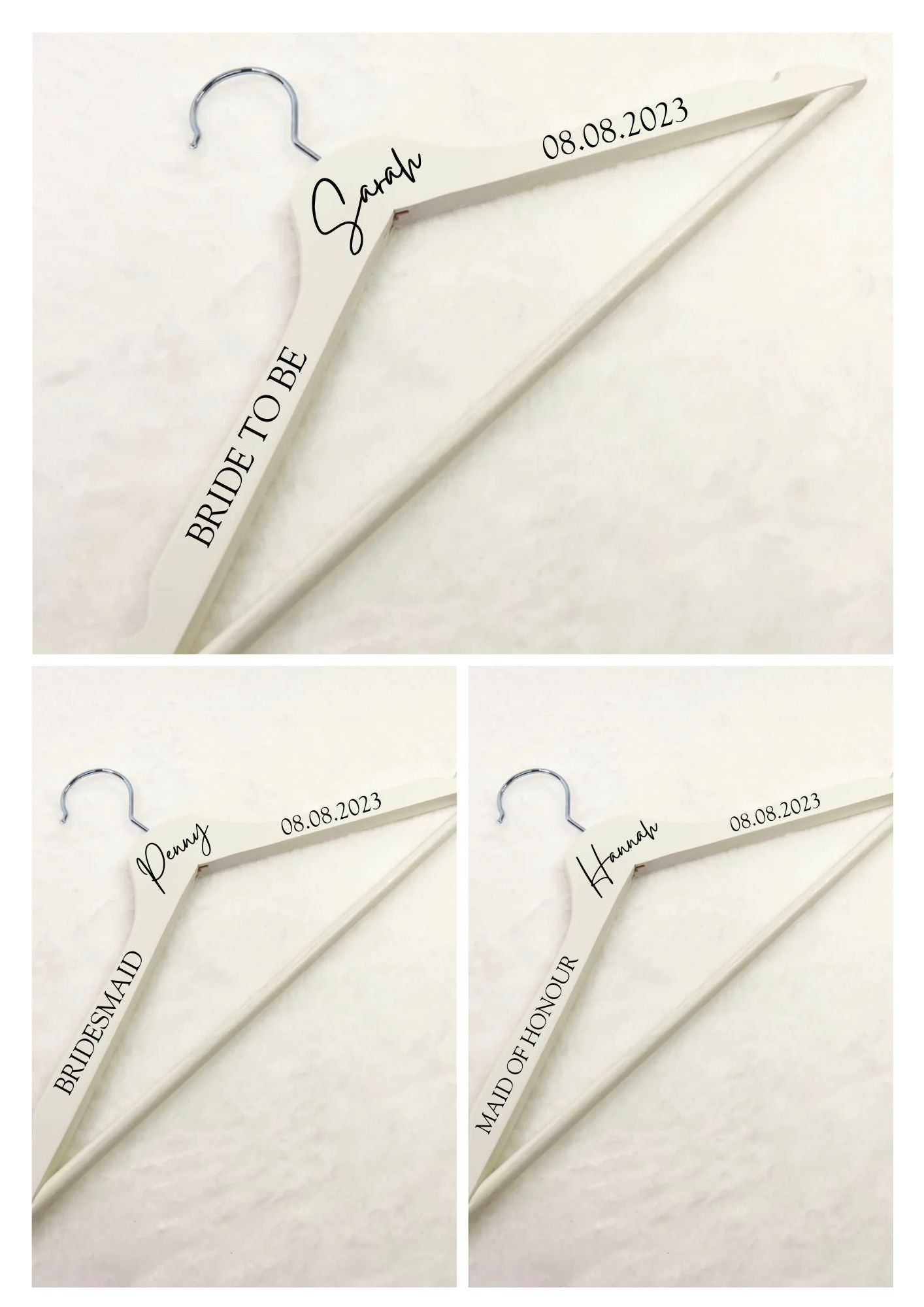 Personalised White Wooden Hanger