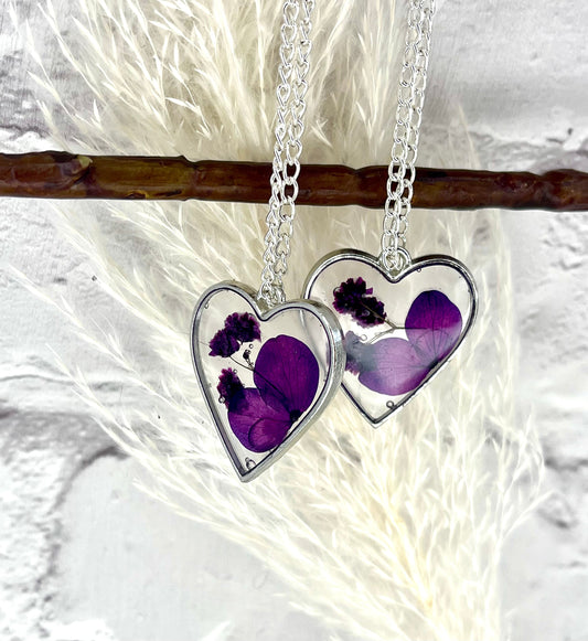Handmade Purple Flower Pendant Necklace